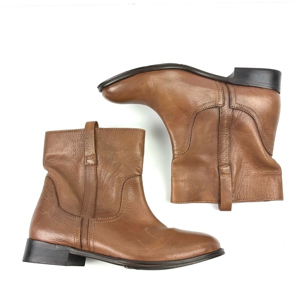 Diba Bell Ankle Boots 9 Brown Leather Slip On Bootie Womens - Picture 5 of 8